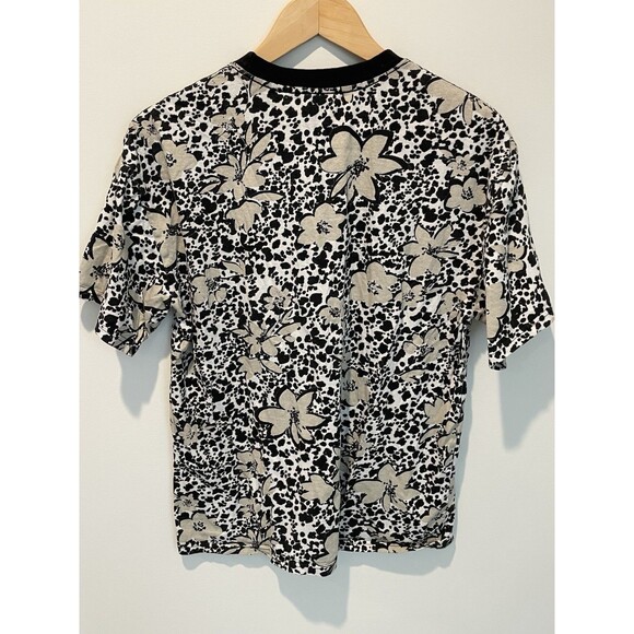 Pacsun Basics Top Womens Regular Fit Short Sleeve Cotton Black White Size Medium - Picture 5 of 6